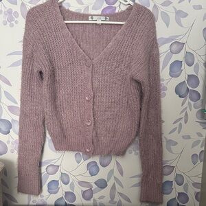 Dusty Purple Knit Cardigan